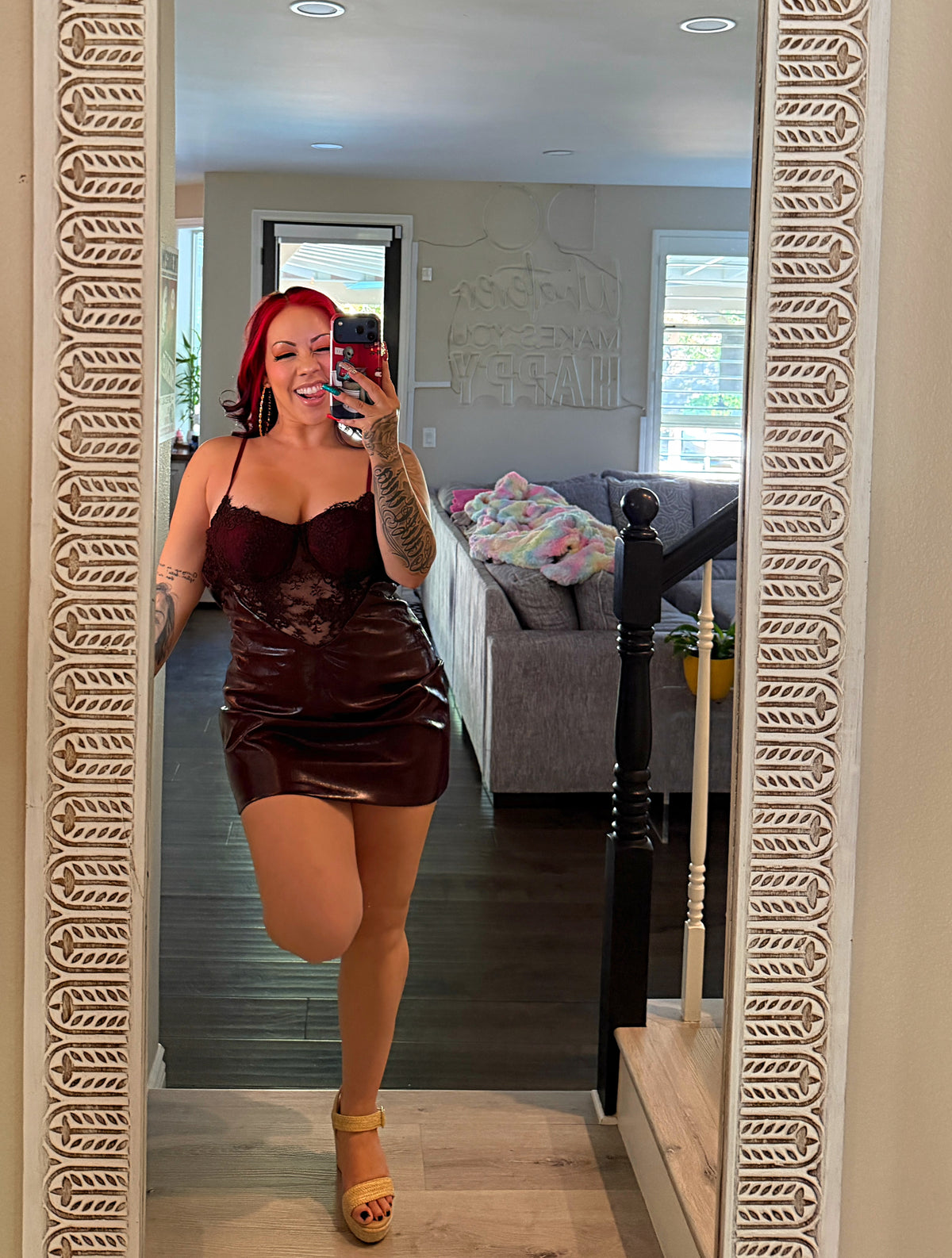 Red Wine Mini Dress