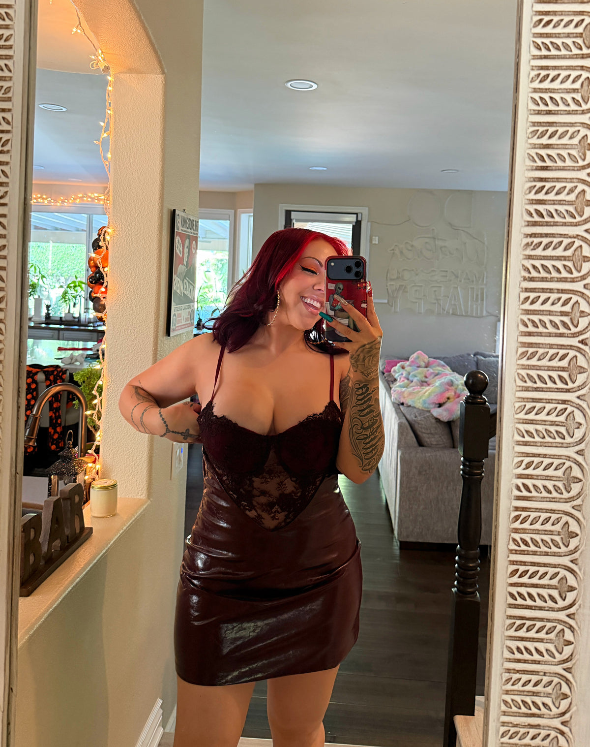 Red Wine Mini Dress