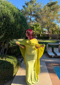 Green Mimosa Gown with Cape